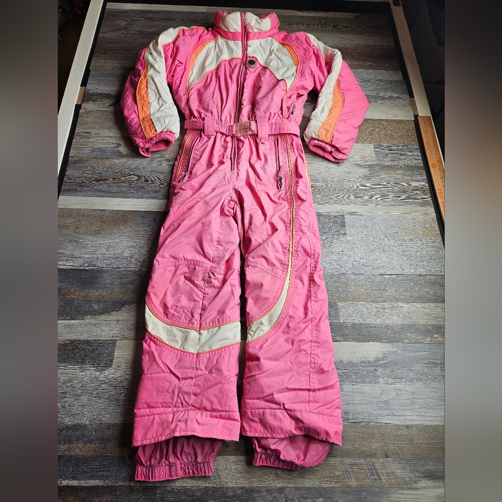 Obermeyer Ski Suit Pink I-Grow Sleeve Pant Cuff System Youth Size 7